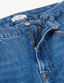 GOOD AMERICAN Good ‘90s Straight-leg High-rise Cotton-blend Denim Jeans -Whistlkes Style R03930108 BLUE541 ALT06