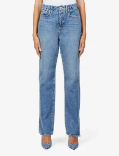 GOOD AMERICAN Good Boy Tapered High-rise Jeans -Whistlkes Style R03930109 BLUE941 ALT02