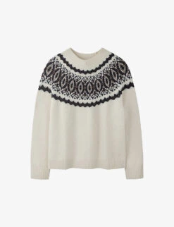 Birdseye Fair-isle Relaxed-fit Wool Jumper