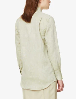 The Boyfriend Long-sleeved Organic-linen Shirt -Whistlkes Style R03935324 SAGEGREEN ALT03