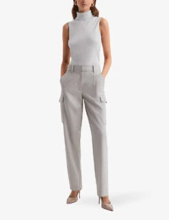 Reiss Edna Sleeveless Wool Jumper -Whistlkes Style R03936916 STONE ALT04