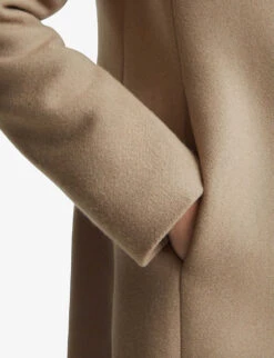 Reiss Mia Asymmetric-front Wool-blend Coat -Whistlkes Style R03939119 CAMEL ALT05