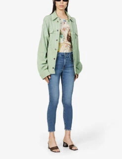 GOOD AMERICAN Good Legs Cropped Slim-leg Mid-rise Stretch-denim Jeans -Whistlkes Style R03939749 INDIGO149 ALT01