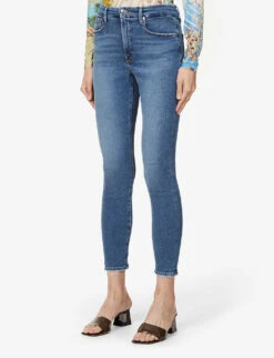 GOOD AMERICAN Good Legs Cropped Slim-leg Mid-rise Stretch-denim Jeans -Whistlkes Style R03939749 INDIGO149 ALT02