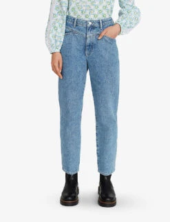 CLAUDIE PIERLOT Poupi Straight-leg High-rise Organic Cotton-denim Jeans -Whistlkes Style R03949175 DENIMJEAN ALT02