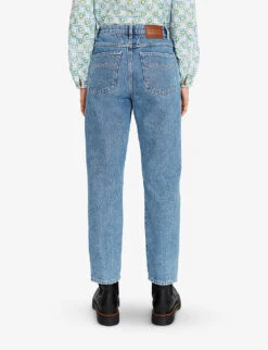 CLAUDIE PIERLOT Poupi Straight-leg High-rise Organic Cotton-denim Jeans -Whistlkes Style R03949175 DENIMJEAN ALT03