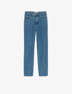 CLAUDIE PIERLOT Poupi Straight-leg High-rise Organic Cotton-denim Jeans