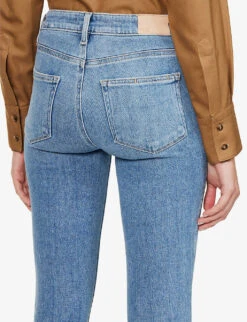 Paige Colette Cropped Flared High-rise Stretch-denim Jeans -Whistlkes Style R03958050 MELDISTRESSEDLIVEHEM ALT05