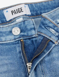 Paige Colette Cropped Flared High-rise Stretch-denim Jeans -Whistlkes Style R03958050 MELDISTRESSEDLIVEHEM ALT06