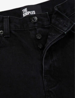 THE KOOPLES Straight-leg Cropped Mid-rise Jeans -Whistlkes Style R03977039 BLA55 ALT03