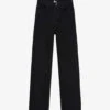 THE KOOPLES Straight-leg Cropped Mid-rise Jeans -Whistlkes Style R03977039 BLA55 M