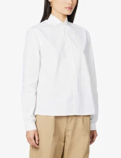 The Girlfriend A-line Organic-cotton Shirt -Whistlkes Style R03980436 WHITE ALT02