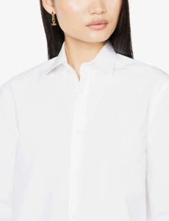 The Girlfriend A-line Organic-cotton Shirt -Whistlkes Style R03980436 WHITE ALT04