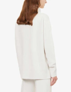 Joseph Turtleneck Relaxed-fit Wool-knit Jumper -Whistlkes Style R03996064 IVORY ALT03