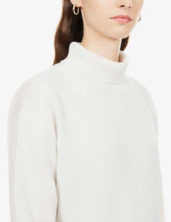 Joseph Turtleneck Relaxed-fit Wool-knit Jumper -Whistlkes Style R03996064 IVORY ALT04