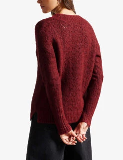 Ted Baker Jackeiy V-neckline Stretch-knit Jumper -Whistlkes Style R03999036 RED ALT03