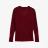 Ted Baker Jackeiy V-neckline Stretch-knit Jumper -Whistlkes Style R03999036 RED M