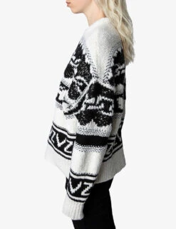 Zadig & Voltaire Kanson Patterned Cashmere Jumper -Whistlkes Style R04000199 SUGAR ALT04