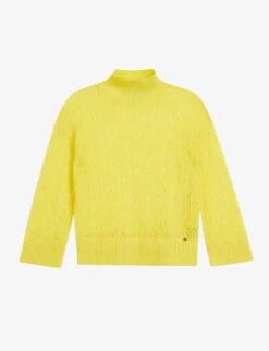 Ted Baker Kcarly Funnel-neck Pointelle-knit Jumper