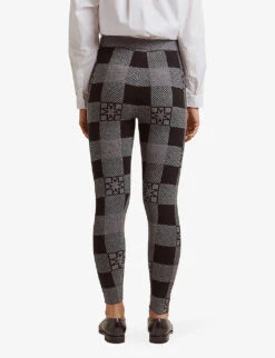By Malina Dahlia Checked Knitted Leggings -Whistlkes Style R04005519 ICONICPRINTASH ALT03