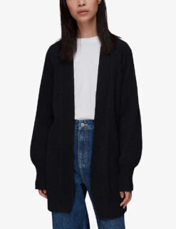 Whistles Belted Wrap Wool Cardigan -Whistlkes Style R04010651 NAVY ALT02