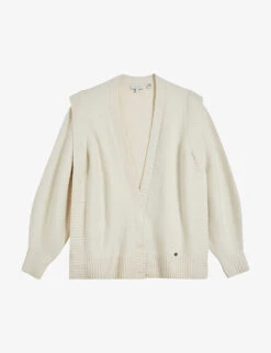 Ted Baker Joplyin V-neck Relaxed-fit Stretch-wool Blend Cardigan