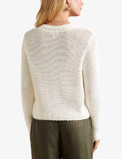 Crochet Cotton Cardigan -Whistlkes Style R04056817 PORCELAIN ALT03