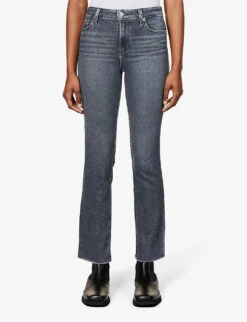 Paige Cindy Straight-leg High-rise Stretch-cotton-blend Denim Jeans -Whistlkes Style R04062732 ASHBLACK ALT02