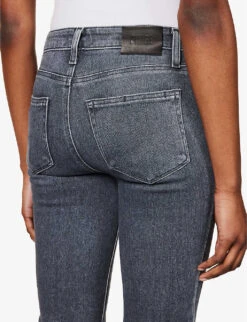 Paige Cindy Straight-leg High-rise Stretch-cotton-blend Denim Jeans -Whistlkes Style R04062732 ASHBLACK ALT05