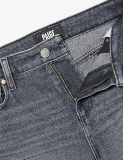 Paige Cindy Straight-leg High-rise Stretch-cotton-blend Denim Jeans -Whistlkes Style R04062732 ASHBLACK ALT06