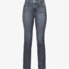 Paige Cindy Straight-leg High-rise Stretch-cotton-blend Denim Jeans -Whistlkes Style R04062732 ASHBLACK M