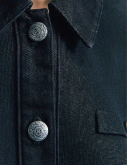 Ikks Long Sleeve Denim Cardigan -Whistlkes Style R04063177 BLACK ALT04