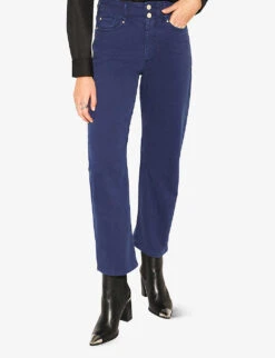 Ikks Cropped Straight-leg High-rise Stretch-denim Jeans -Whistlkes Style R04063206 DARKBLUE ALT02