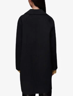 Whistles Double-faced Cocoon-shape Wool Coat -Whistlkes Style R04063906 BLACK ALT03