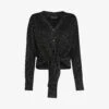 Whistles Sparkle Wool-blend Tie Cardigan -Whistlkes Style R04067955 BLACK M
