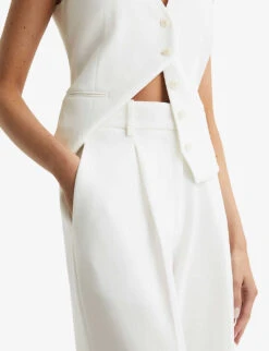 Reiss Ember Slim-leg Woven Trousers -Whistlkes Style R04068060 CREAM ALT04