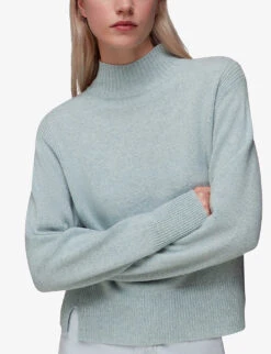 Whistles Ferne Wool Knitted Jumper -Whistlkes Style R04068728 PALEBLUE ALT02