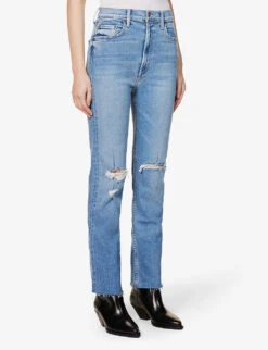 MOTHER Rider Ankle-fray Straight-leg High-rise Stretch-denim Jeans -Whistlkes Style R04074460 PARTYLIKEAPIRATE ALT02