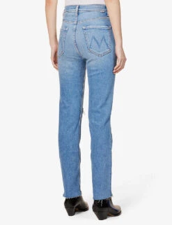 MOTHER Rider Ankle-fray Straight-leg High-rise Stretch-denim Jeans -Whistlkes Style R04074460 PARTYLIKEAPIRATE ALT03