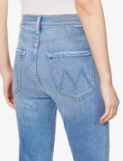 MOTHER Rider Ankle-fray Straight-leg High-rise Stretch-denim Jeans -Whistlkes Style R04074460 PARTYLIKEAPIRATE ALT05