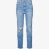 MOTHER Rider Ankle-fray Straight-leg High-rise Stretch-denim Jeans 1 MOTHER Rider Ankle-fray Straight-leg High-rise Stretch-denim Jeans -Whistlkes Style R04074460 PARTYLIKEAPIRATE M
