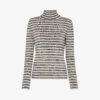 Whistles Stripe Cotton-knit Polo Neck Jumper
