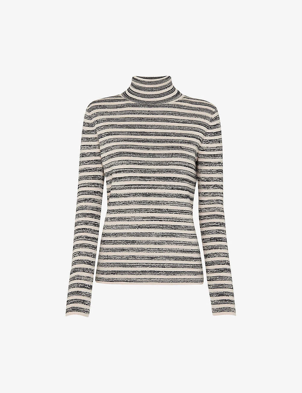 Whistles Stripe Cotton-knit Polo Neck Jumper 3 Whistles Stripe Cotton-knit Polo Neck Jumper