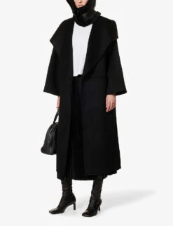 Toteme Signature Dropped-shoulder Wool And Cashmere-blend Coat 8 Toteme Signature Dropped-shoulder Wool And Cashmere-blend Coat -Whistlkes Style R04077073 BLACK ALT01