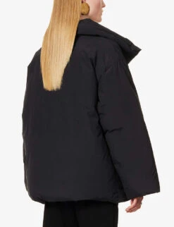 Toteme Signature Organic Cotton-blend Down Jacket -Whistlkes Style R04077077 BLACK ALT03