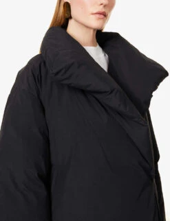 Toteme Signature Organic Cotton-blend Down Jacket -Whistlkes Style R04077077 BLACK ALT04