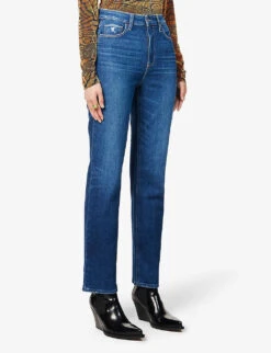 Paige Noella Straight-leg High-rise Stretch Denim Jeans -Whistlkes Style R04078742 VERDANT ALT02