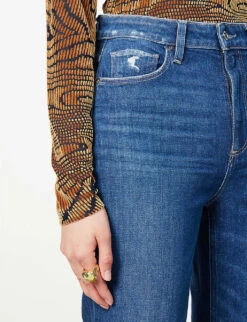 Paige Noella Straight-leg High-rise Stretch Denim Jeans -Whistlkes Style R04078742 VERDANT ALT04