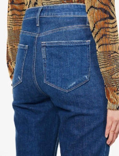 Paige Noella Straight-leg High-rise Stretch Denim Jeans -Whistlkes Style R04078742 VERDANT ALT05