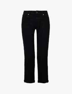 Paige Brigitte Straight-leg Mid-rise Stretch Cotton-blend Jeans